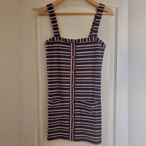Olivaceous Navy and Pink Striped Tank Dress NWT M